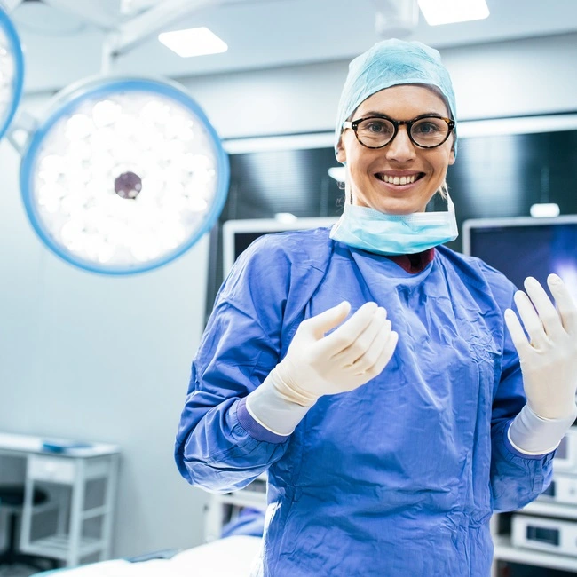 Female surgeon in operating room